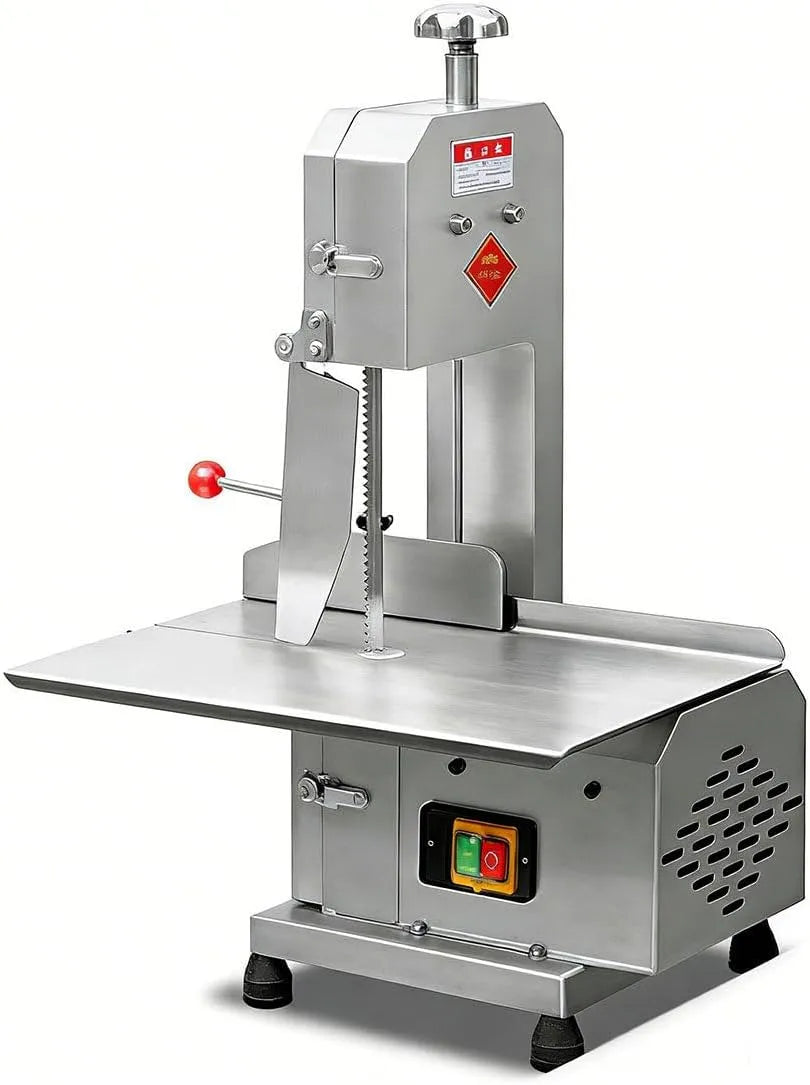 Machine, 750 W RVS Countertop Bone Zaagmachine, 5.1 Inch Max Snijbreedte, Werkbank 12.75' X 18.5', Bevroren Vlees Cutter voor Rib Varkensvlees