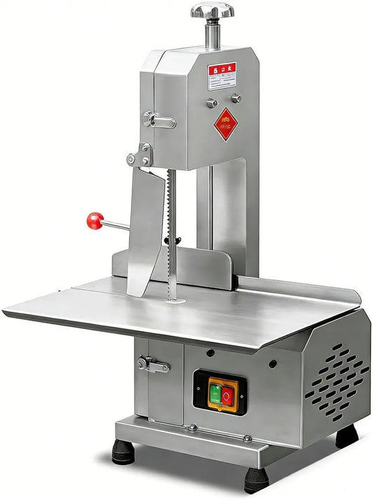 Machine, 750 W RVS Countertop Bone Zaagmachine, 5.1 Inch Max Snijbreedte, Werkbank 12.75' X 18.5', Bevroren Vlees Cutter voor Rib Varkensvlees