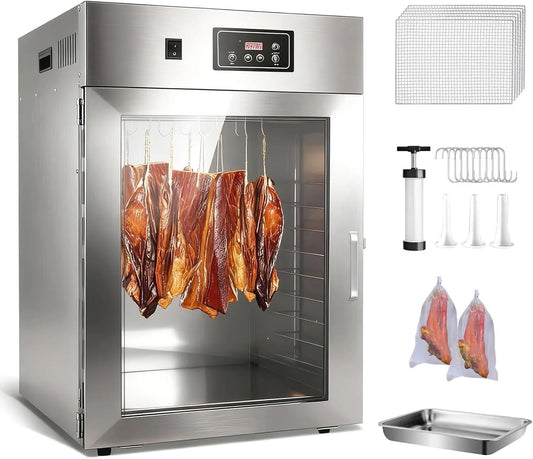 Droger met 800 W, 30-90°C, 0-24 Uur, 30°C, aanraakbediening, RVS en 24 Uur Timer
