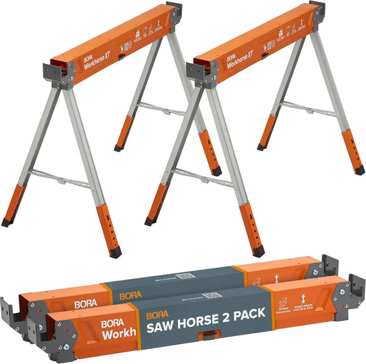 BORA Workhorse XT zaagpaarden met voor bouwplaats en werkplaats