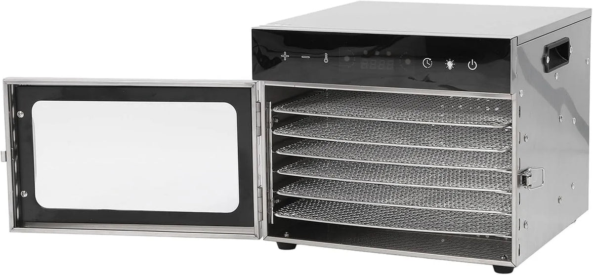 Droger, Fdit Voedseldroger, Temperatuurregeling 70-190°F, geluidsarm werking. EU-stekker 220V, voor Jerky Vlees, Fruit, Hondensnoepjes