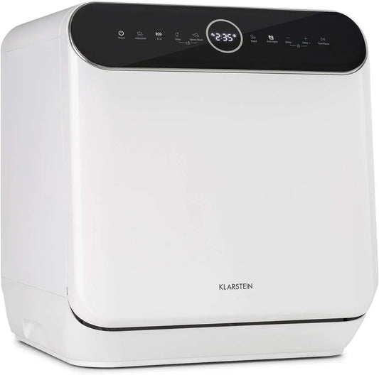 Machine, 58 dB, 6 programma's, 125 kWh/jaar, 2 couverts, 360 ° wash, touch control, waterverbruik: 6 liter, mini tafelafwasmachine, EEK A