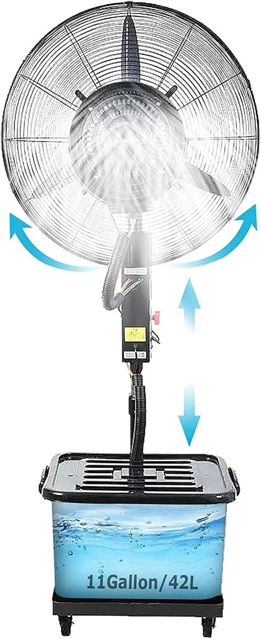 Ventilator liter/11 met 81cm, 3 snelheden, 42L, 160 cm, 200 cm, waterreservoir, geluidsarme werking en oscillatiefunctie
