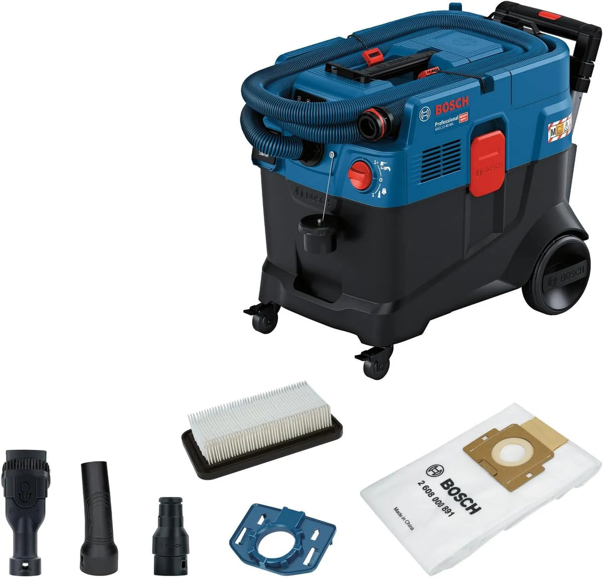 Bosch Professional machine met automatische filterreiniging AFC, slang, 1200 W, incl. hoofdfilter en combi-borstelzuigmond, combi-machine-adapter