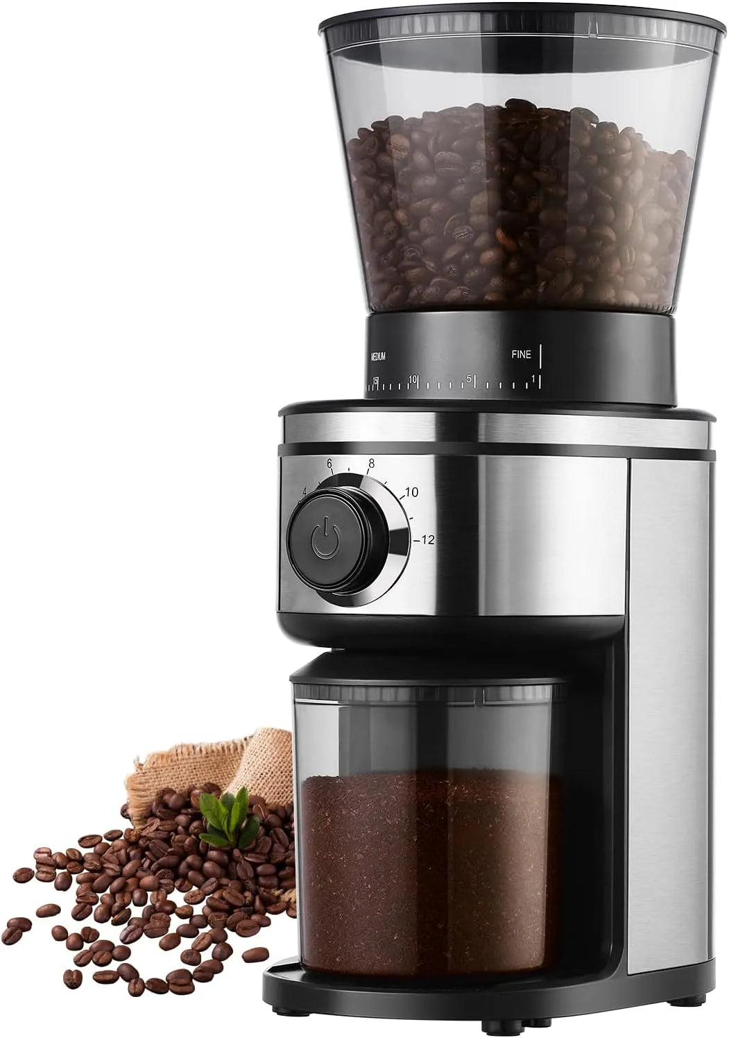 Molen, 220 V, 30 maalstanden, 2-12 kopjes, RVS, koffiemolen, zeefdrager, elektrisch voor Drip/Pour Over/Cold Brew/French Press