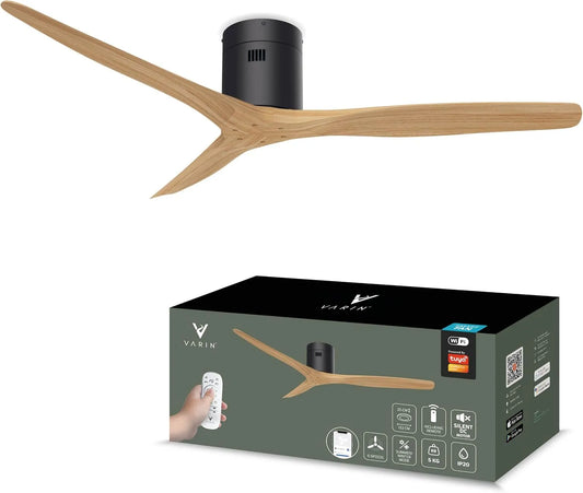 Ventilator met 132 cm, 20–35 dB, timer, afstandsbediening, geluidsarme werking, gerichte luchtcirculatie en zwart