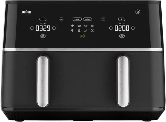 Braun, Airfryer, TD5030IBK, 2400 W, heteluchtfriteuse met 10 liter inhoud, Touch Control, RealAir Technology, zwart, 8 programma's, 80-200°