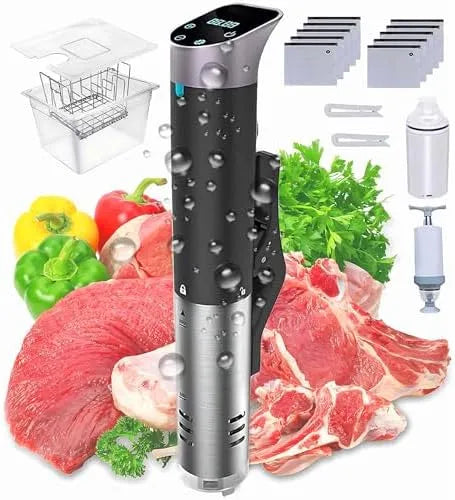 Pomp met 1200 W, 12L, waterreservoir, RVS en zwart, 1200 W precisie-fornuis