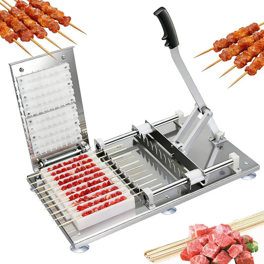Barbecue, Maakt 10 Kebabs tegelijk, Handmatige Machine, voor BBQ, Keuken, Kebab Press Mold, lang handvat, Thuis, Outdoor, Kebab Maker