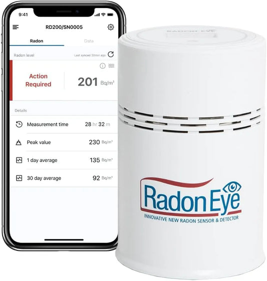 Radonmeter RD200 met snelle opname van fluctuerende niveaus, Radondetector voor thuis, korte en lange termijn realtime continue monitoring