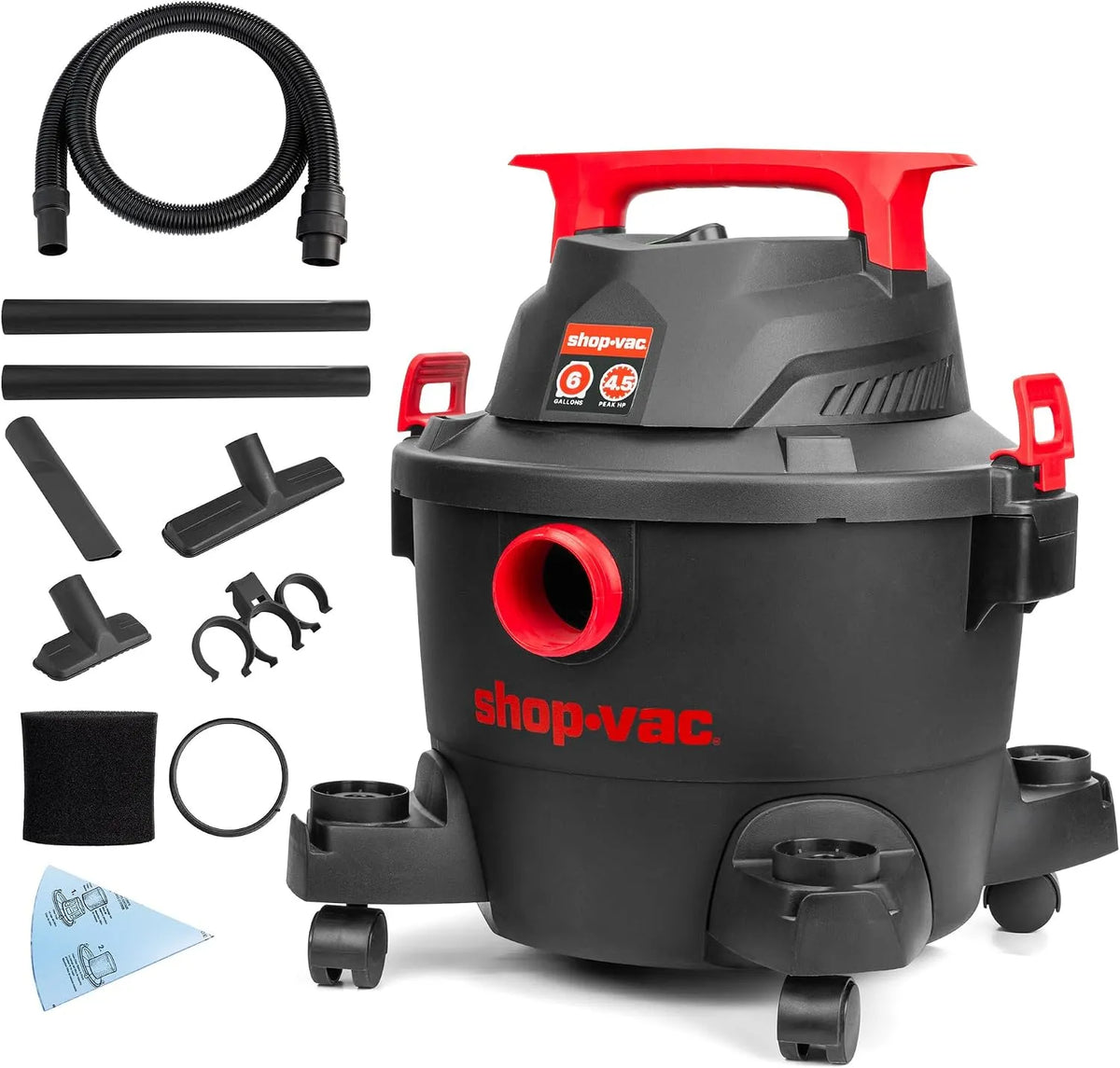 Nat- en droogzuiger, HP, slang met een diameter van 3,5 cm x 1,8 m, kabel van 3 m, Shop-Vac Nat- en droogzuiger, garage, werkplaats, 1,4 l