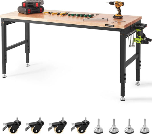 VEVOR Verstelbare werkbank met 1830 x 635 mm, 71,1-100,3 cm en 1361 kg