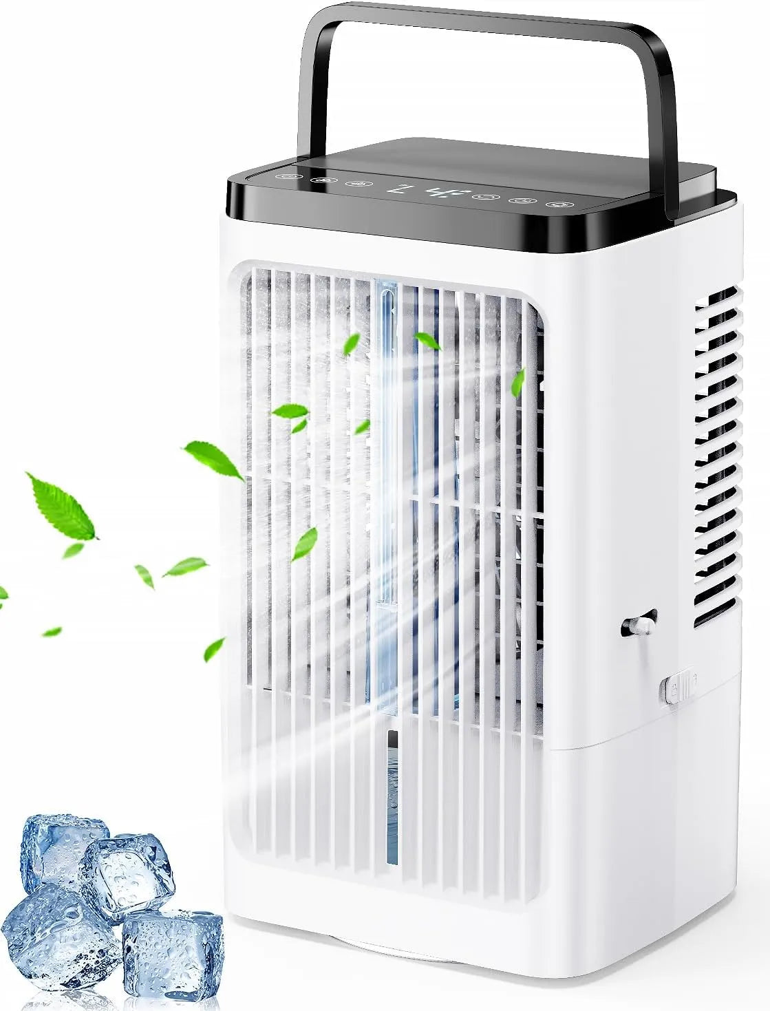 Mobiele airconditioner en Luchtkoeler met 1200 ml, 4 snelheden, 4-in-1, oscillatiefunctie en wit