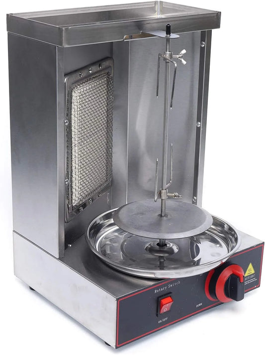 Barbecue, 220 V RVS, dönergrill, gasrotisserie gyrogrill, kebab machine, BBQ, machine voor thuis, zilver